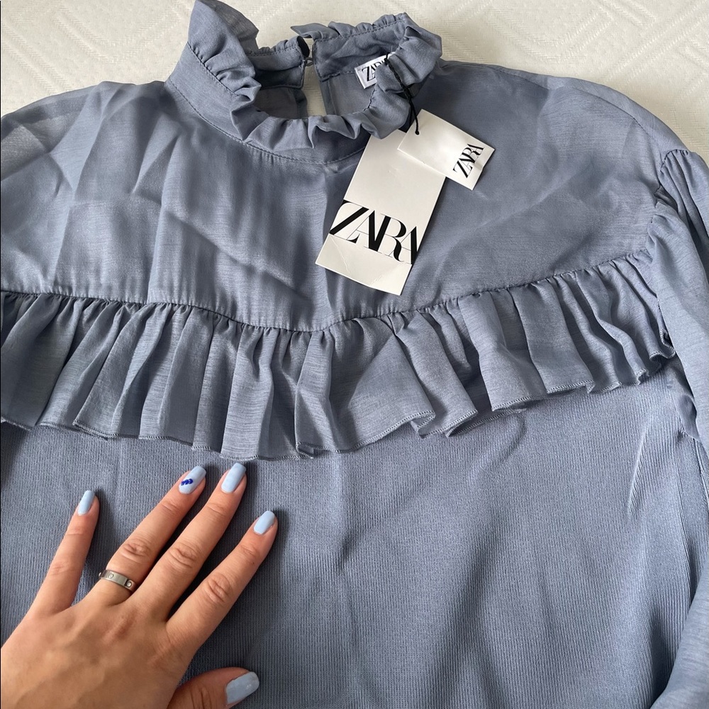 ZARA KNIT ORGANZA DRESS - Picture 7 of 15
